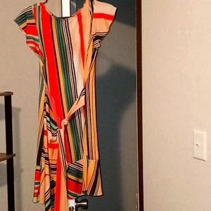 Beige by eci, small, colorful striped sundress